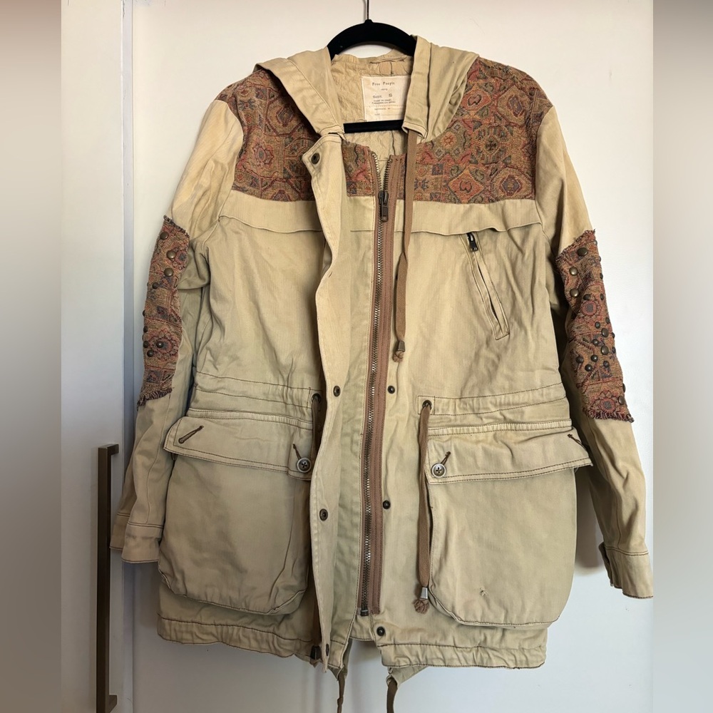 Vintage Free People Crafted Cloth Tapestry Jacket - Picture 2 of 9